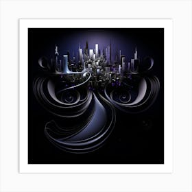 Abstract Fractal City 2 Art Print