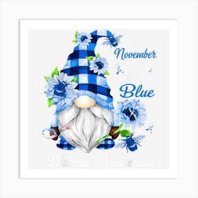 In November We Wear Blue Gnomes Diabetes Awareness Art Print