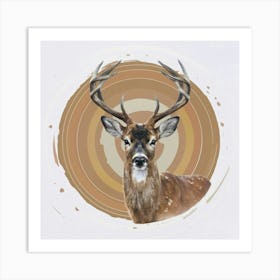 Deer In A Circle 1 Art Print