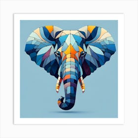 Geometric Elephant mosaic art Art Print