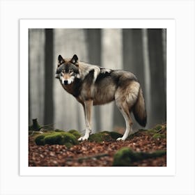 Wolf In The Forest 33 Art Print