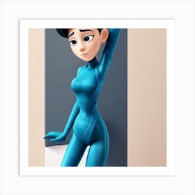 Girl In Blue Art Print