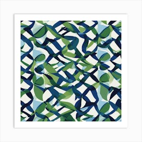 Abstract Blue And Green Art Print