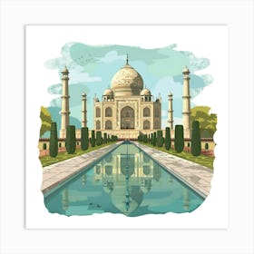 A Taj Mahal In Agra Vector Design Illustration 1719953680 3 Art Print