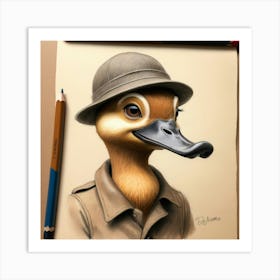 Duck In A Hat 15 Art Print