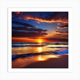 Sunset On The Beach 529 Art Print