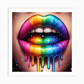 Rainbow Lips 1 Art Print