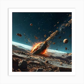 Asteroid Impact 1 Art Print