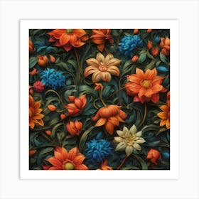 Seamless Floral Pattern Art Print