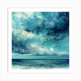 Blue Sky With Clouds Art Print