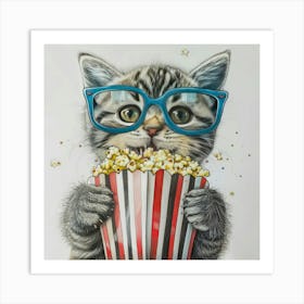 Popcorn Cat 3 Art Print