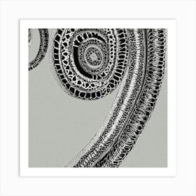 Black And White Ornament In The Form Of A Straight (1) Art Print