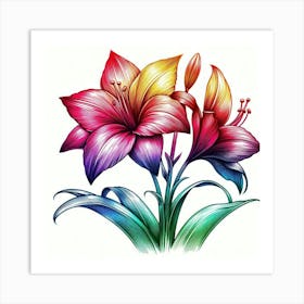 Flower Drawing Art Print