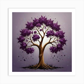 Leonardo Lightning Purple Prosperity Tree Art 0 Art Print