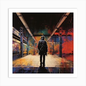 Standing In Subway Station Art Print