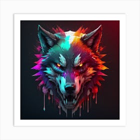 abstract wolf 3 Art Print