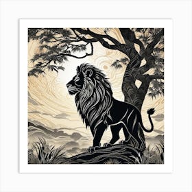 Lion In The Forest 29 Art Print