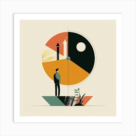 Man Standing On A Plant Art Print