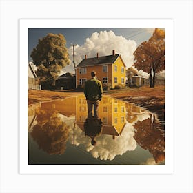 House In A Puddle Art Print