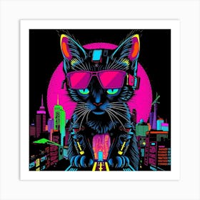 Cat In The City 1 Art Print