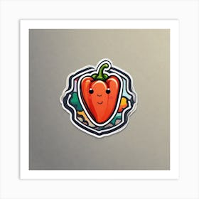 Kawaii Pepper Sticker Art Print