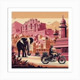 The Pink City, Rajasthan, India. Vintage  Art Print