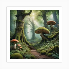 Mushroom Forest art Art Print