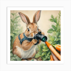 Rabbit With Camera 2 Art Print