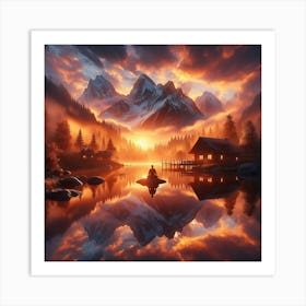 Sunrise In The Mountains 1 Art Print