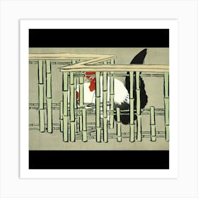 Rooster In Bamboo Cage Art Print