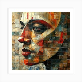 Mosaic Woman'S Face Art Print