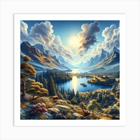 Lake In The Mountains Art Print