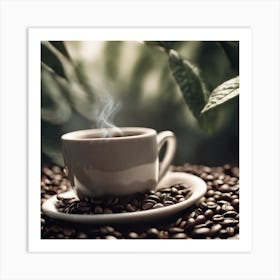 Coffee Cup With Steam Art Print