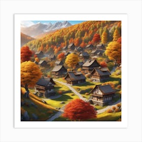 Autumn Village 68 Art Print