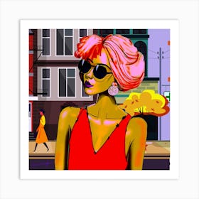 In De Stad/city girl Art Print