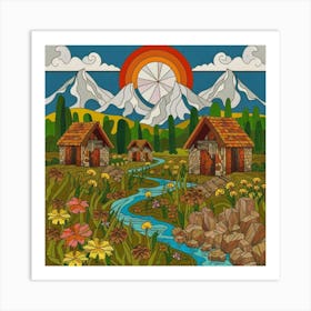 Small mountain village 36 Art Print