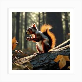 Squirrel In The Forest 159 Art Print