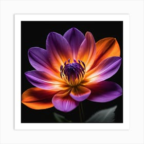 Purple Dahlia Flower 1 Art Print