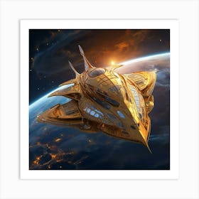 Spaceship In Space 3 Art Print