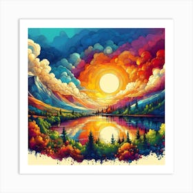 Sunset Painting 2 Art Print