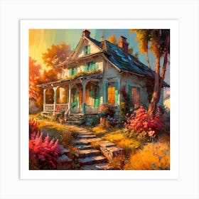 Old House At Sunset Art Print