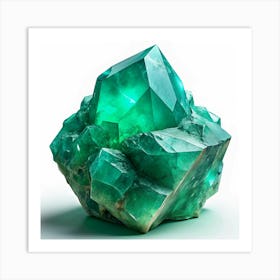 Green Crystal Cluster 1 Art Print