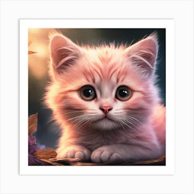 Pink Kitten Art Print