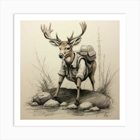 Deer In The Woods 145 Art Print