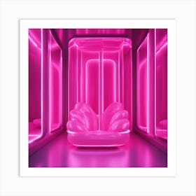 Furniture Design, Tall Bad, Inflatable, Fluorescent Viva Magenta Inside, Transparent, Concept Produc (1) Art Print