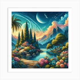 Artistic Expression Through Modern Landscapes Art Print