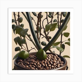 Coffee Beans In A Pot Art Print