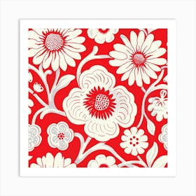 Two tones abstract floral pattern Art Print