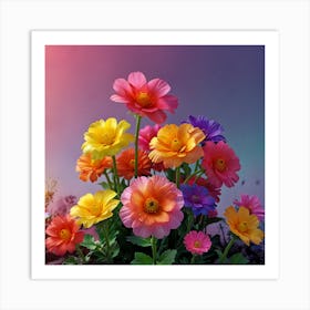 Colorful Flowers Art Print