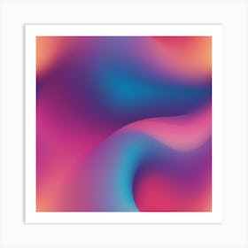 A smooth abstract gradient with vibrant colors transitioning seamlessly from one shade to another. The artwork should be modern, minimalistic, and visually striking, with an emphasis on color harmony 1 Art Print